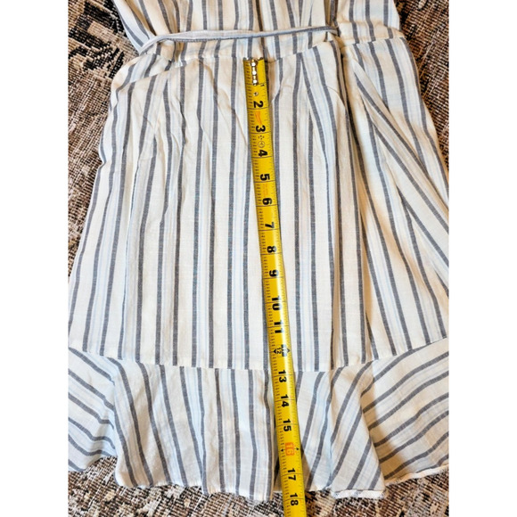 Abercrombie & Fitch White/Blue Striped Short Sleeve Wrap Dress Women’s XS Lined - Picture 4 of 7